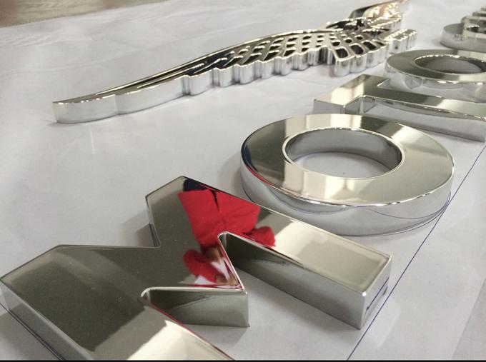 30mm Electroplated Decorative Metal Letters / Polished Custom 3D Sign ...