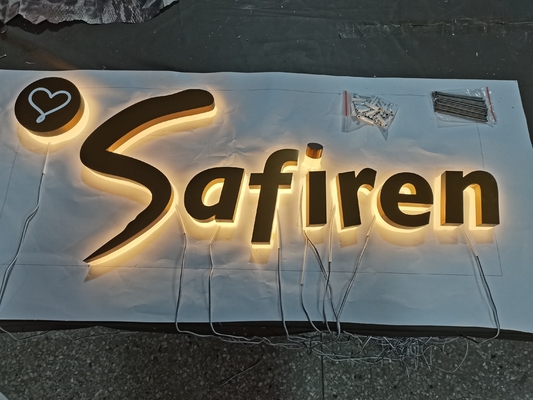 Electroplated Brass Acrylic Edge Lit Channel Letters Easy Install / Maintain