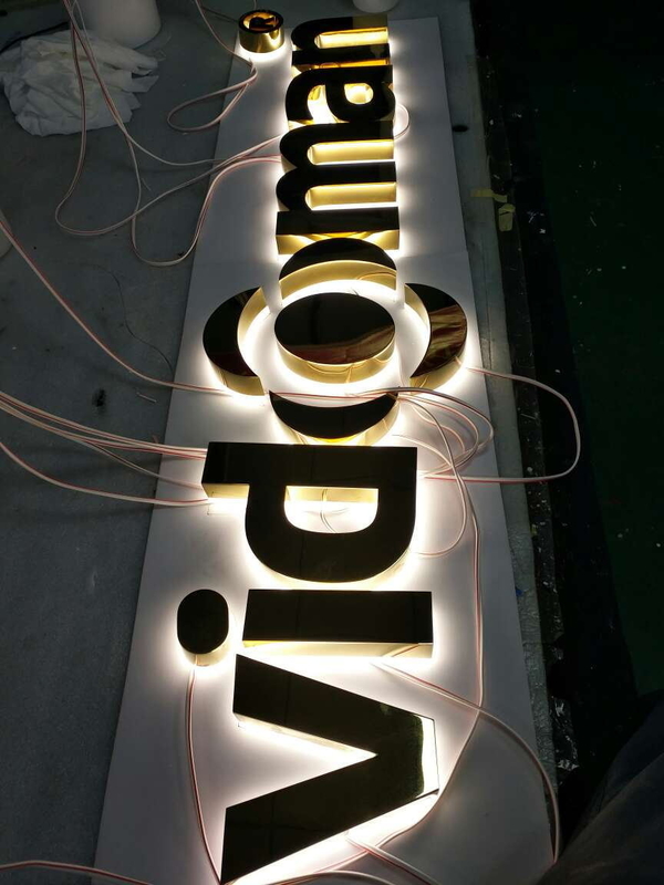 3D Custom Acrylic Lighted Channel Letter Signs 12000K For Bus Station Public Building
