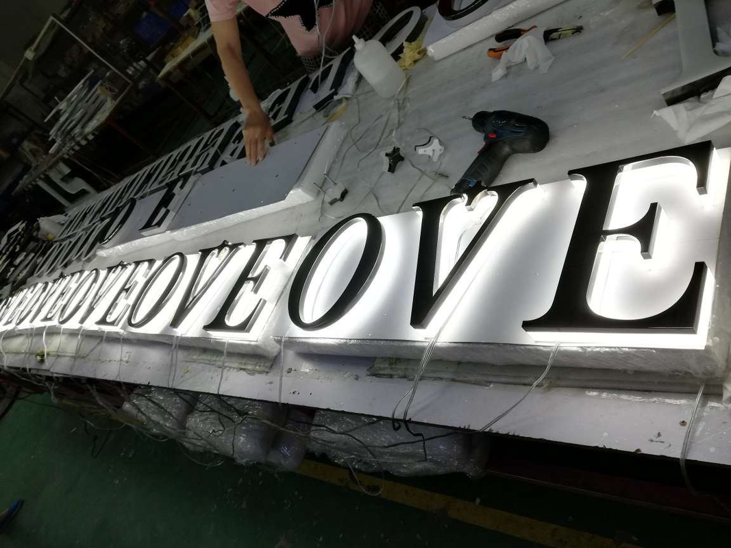 3D Custom Acrylic Lighted Channel Letter Signs 12000K For Bus Station Public Building