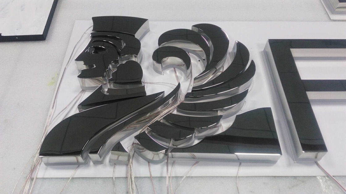 Stainless Steel Backlit Channel Letter Signs 9000K 18mm CE Certificated