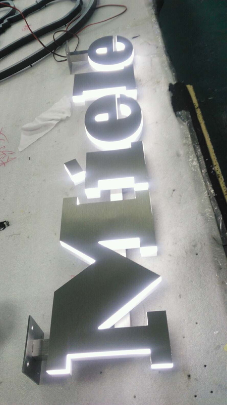 Acrylic Backlit Channel Letter Signs 8000K 33mm For Construction