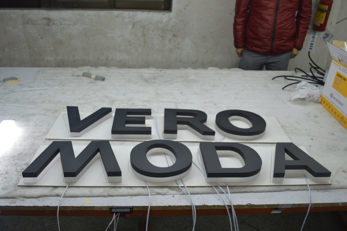 Free Standing Backlit 3D Letters , 6500K Reverse Channel Letter Signs
