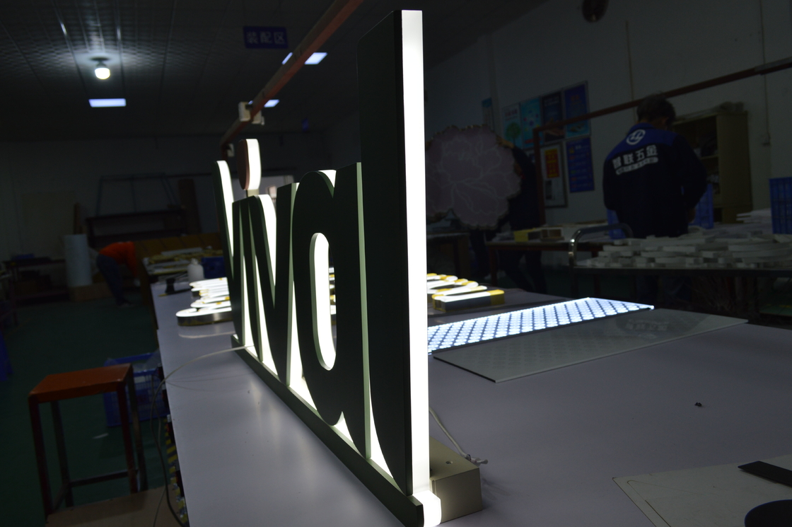 50mm Stainless Steel Letter Signage , Backlit Halo Letters With LED Illumination
