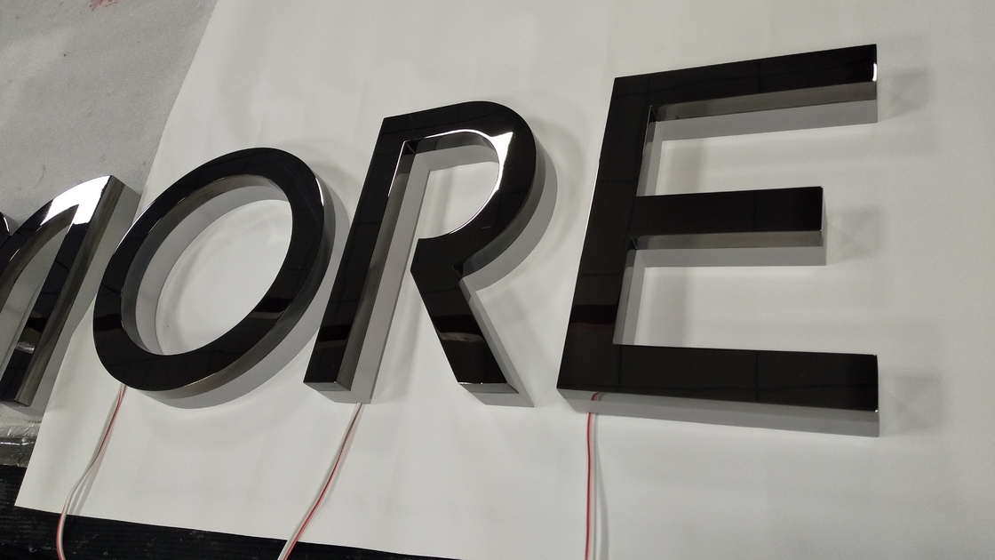 Stainless Steel Backlit Channel Letter Signs 40mm Depth 4000K