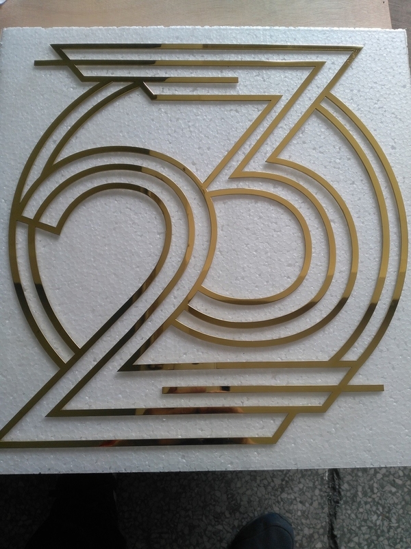 Polished Plated Decorative Metal Letters Signs 3-10mm Depth