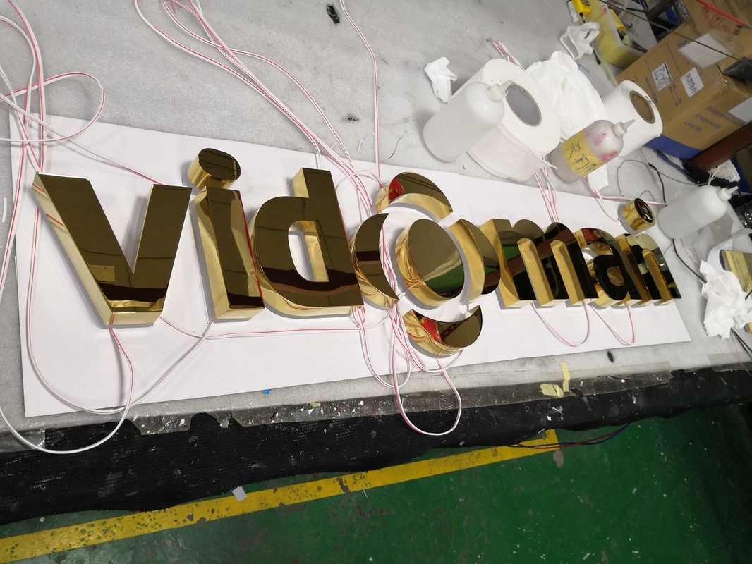 Polished Plated Decorative Metal Letters Signs 3-10mm Depth
