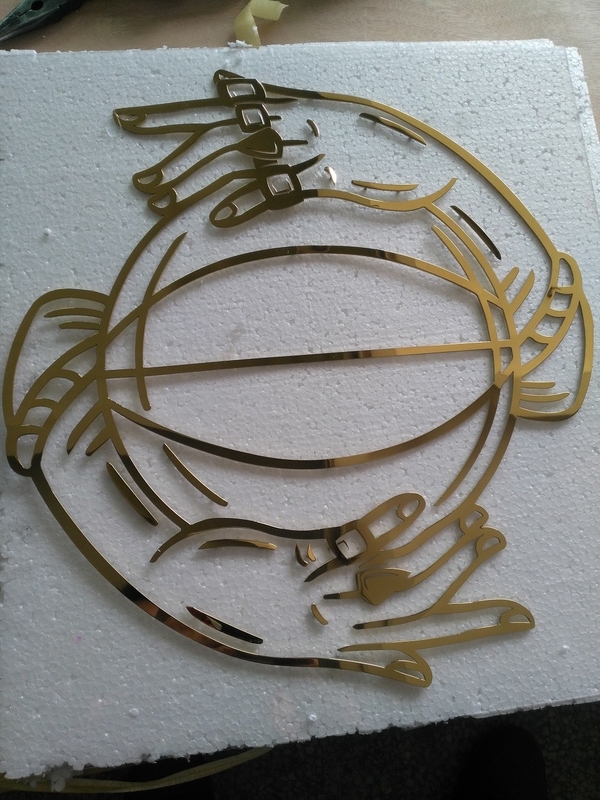 Aurora Decorative Custom Brushed Metal Signs , 3mm Stainless Steel Metal Letters