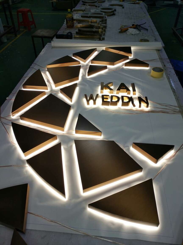 Indoor Reverse Halo Lit Channel Letters 3000K 15mm For Building