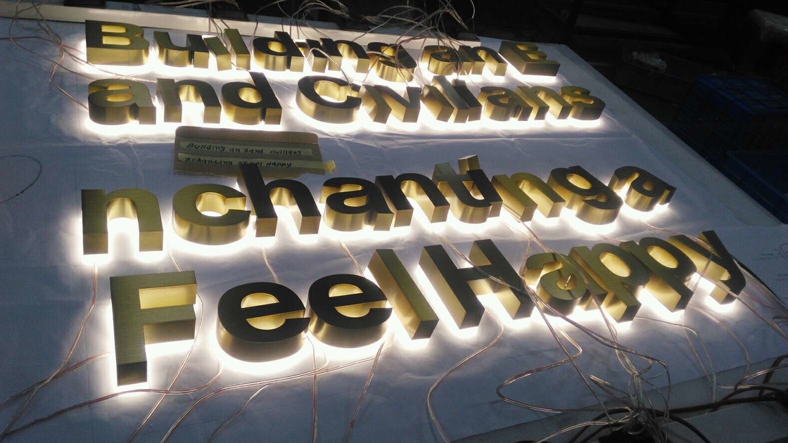 Wall Decor Backlit Channel Letter Signs 3D Custom 6500K