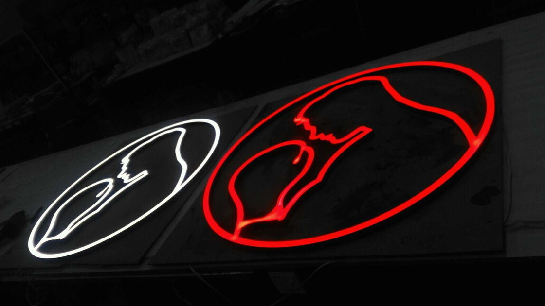 Advertising Plastic Neon Signs durable 24mm Depth For Events / Restaurant