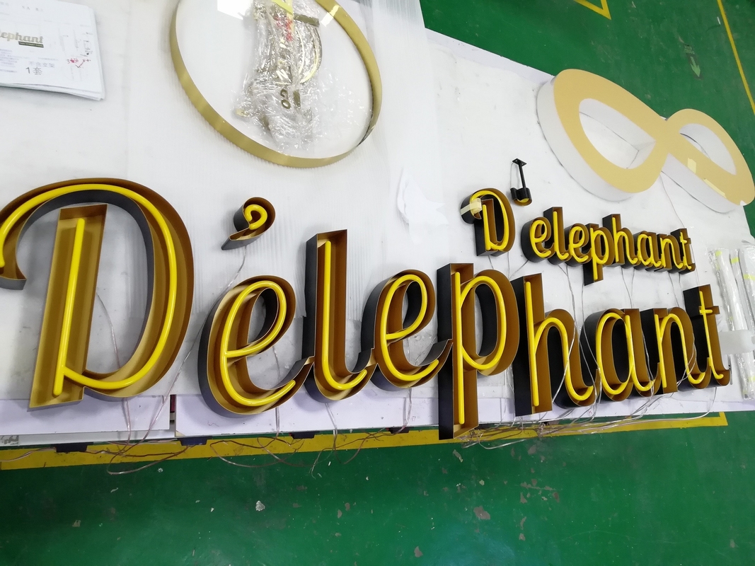White Neon Channel Letter Signs 24.5mm Stainless Steel For Advertising