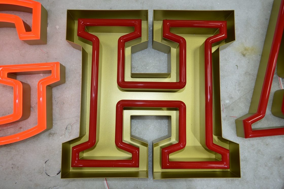 Mall Hanging Neon Channel Letter Signs 26mm Depth 50000 hours Lifetime