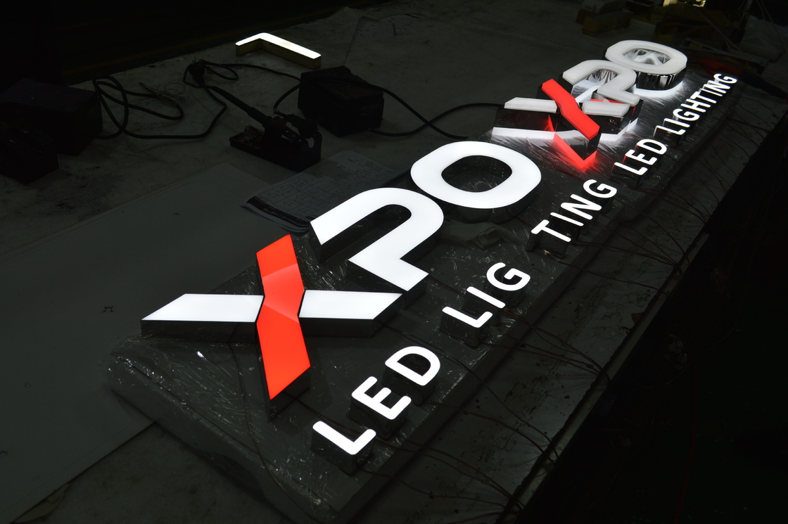 20mm Illuminated Shop Front And Back Lit Channel Letter Sign Stainless Steel Colorful Face Channel Letters