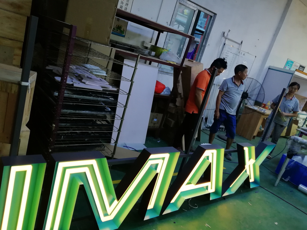 20mm Illuminated Shop Front And Back Lit Channel Letter Sign Stainless Steel Colorful Face Channel Letters