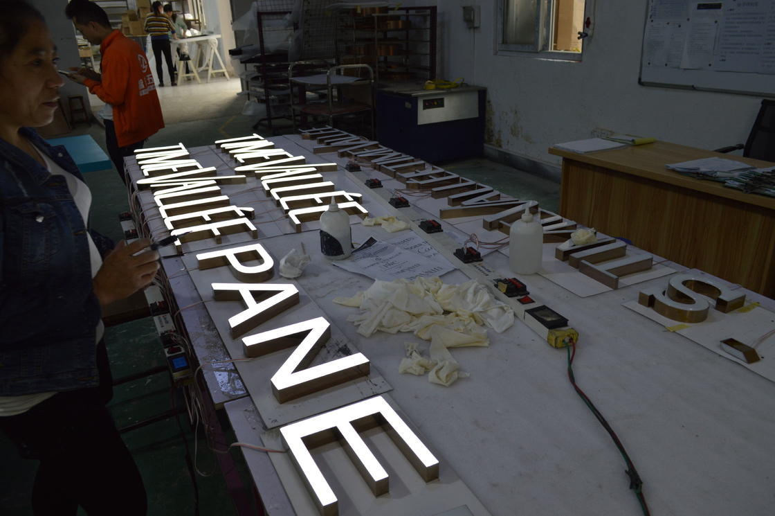 Stainless Steel Front Lit Channel Letter Sign For Mall / Memorable Signage