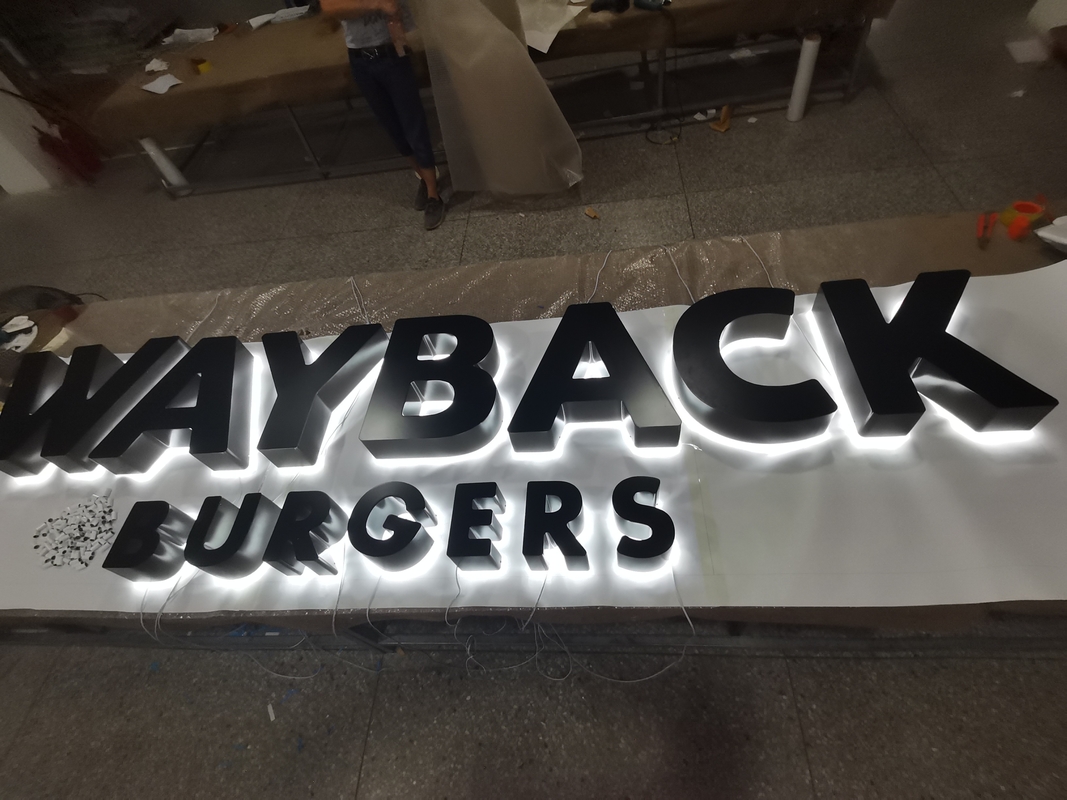Custom Acrylic 3D LED Lighted Letter Signs UL RoHs Certificated for Bus Stations Burgers Store