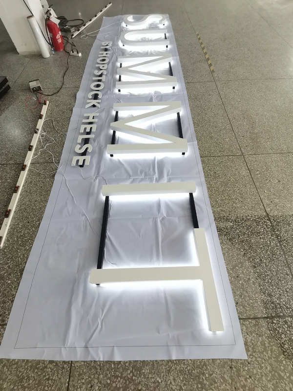 Illuminated Acrylic 3D LED Letter Signs White Wall Mounted / hanging