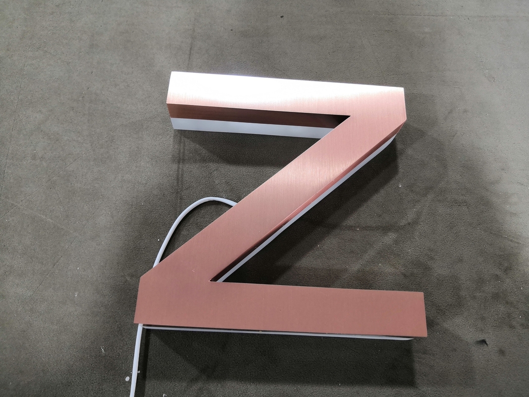 Bronze / Brass Edge Lit Acrylic Letters Stainless Steel UL Approved