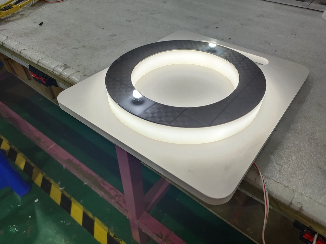 SUS LED Edge Lit Signs Wall Mounted 12mm Stainless Steel Panel Digital Printed